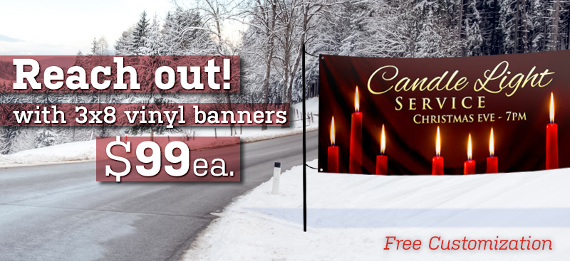 Christmas Outdoor Vinyl Banners for churches