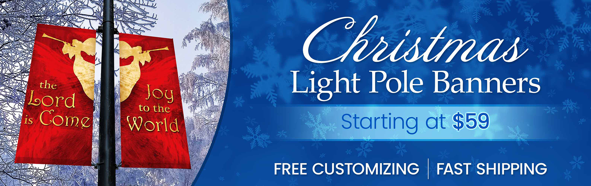 Winter lightpole banners