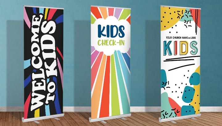 Kids church Check In banners