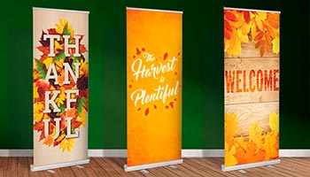 Thanksgiving roll up banners for churches