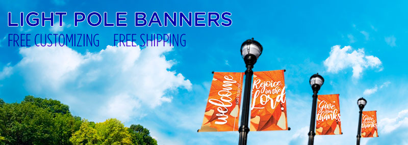 Thanksgiving Light pole Banners for church parking lots