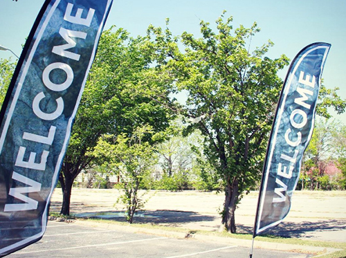 portable church feather flags