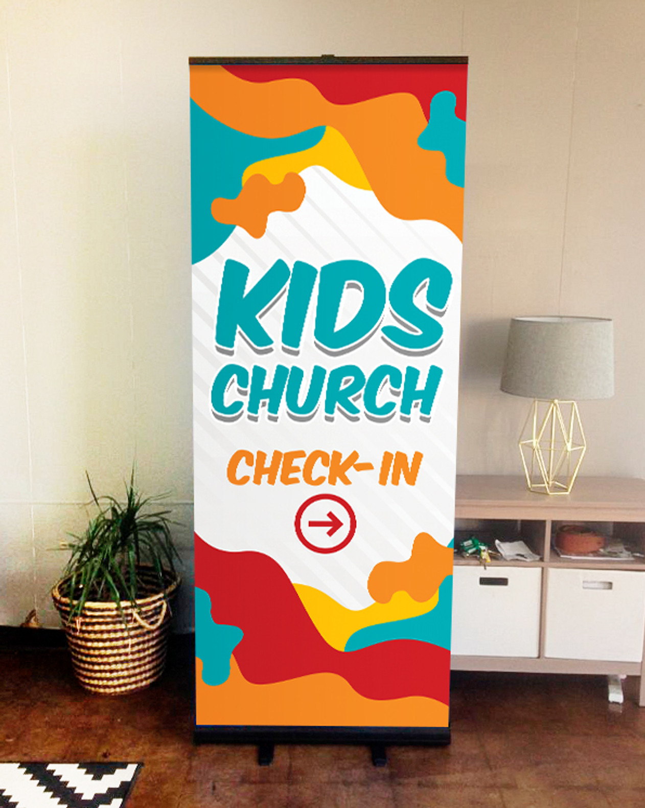 Kids Ministry portable check in banner