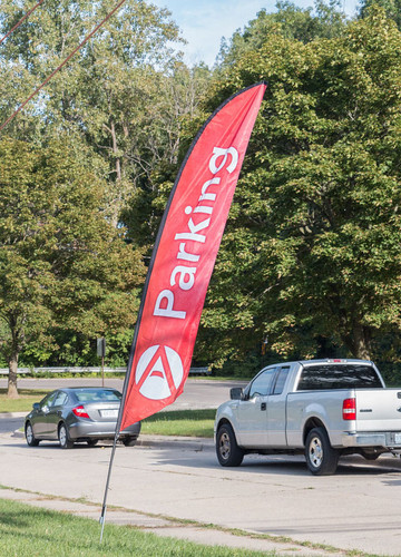 Parking lot feather flags for churches