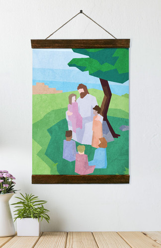 Jesus with children banner