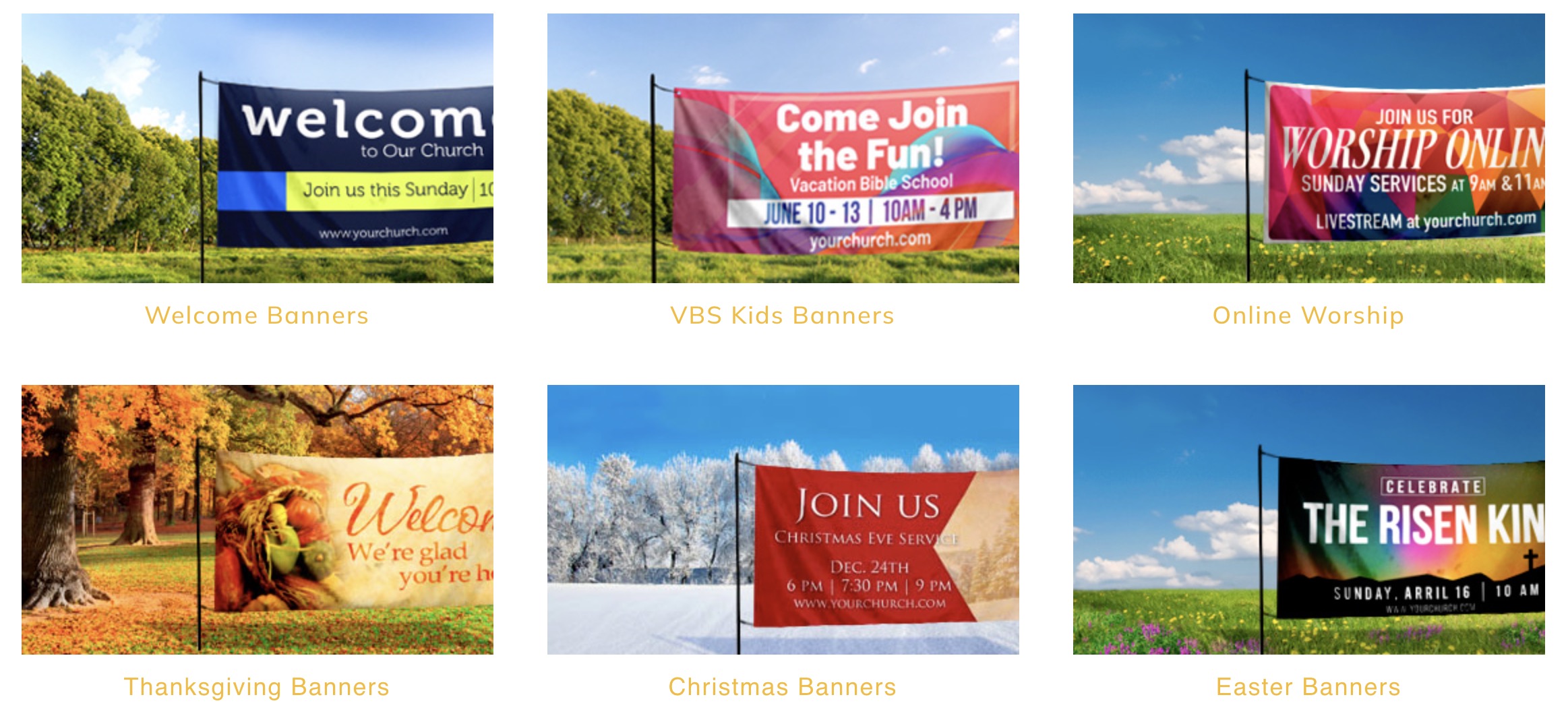 Catalog of outdoor vinyl church banners