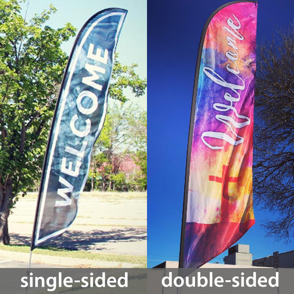 Single or double sided feather flag