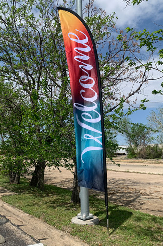 welcome feather flag church banner