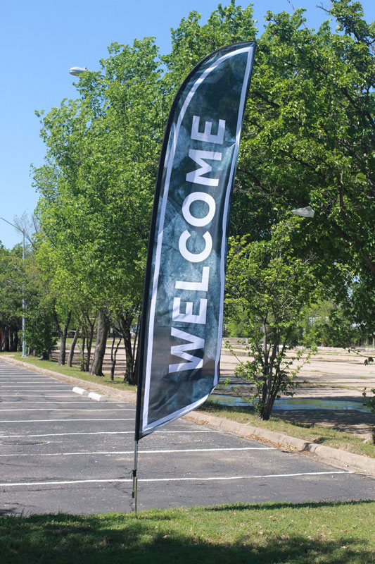 Welcome feather flags for church