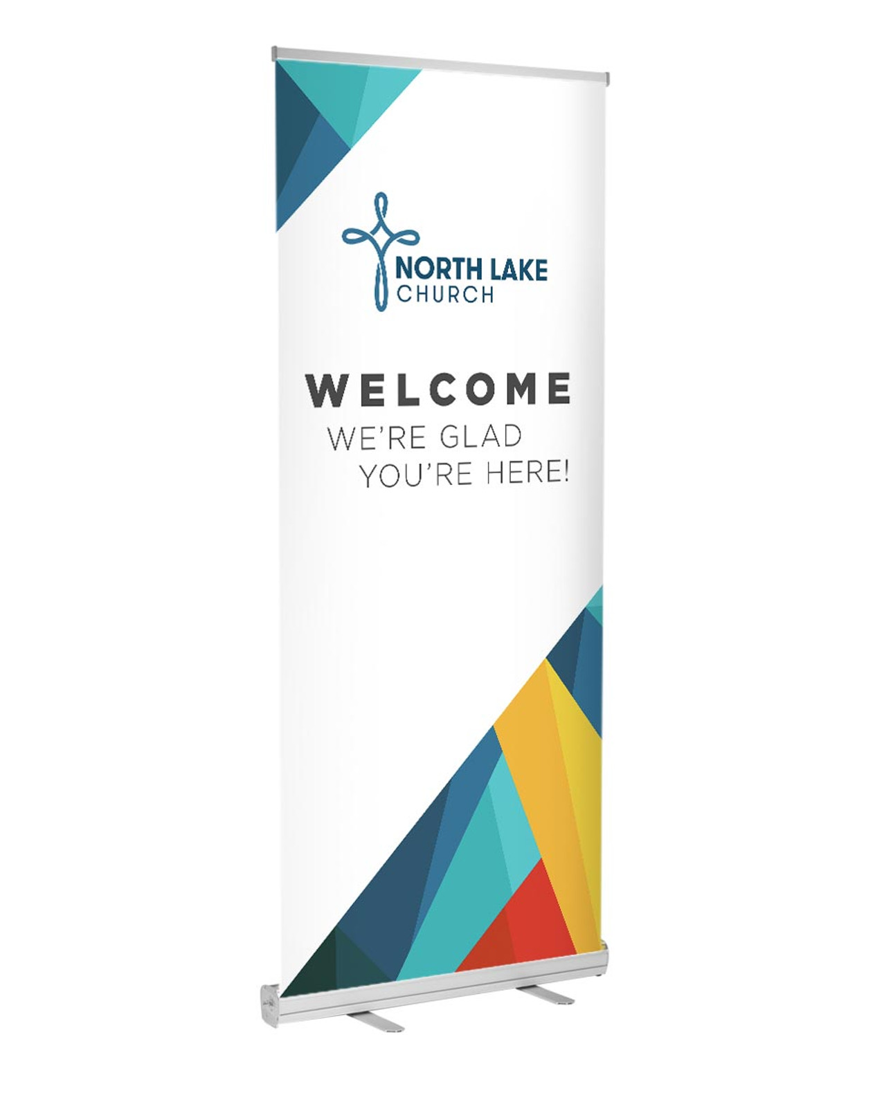 Retractable welcome banner for church